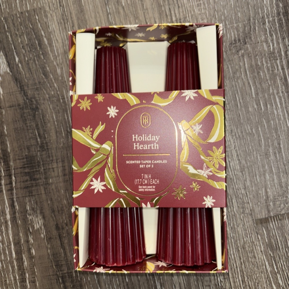 Target Threshold Holiday Hearth Pillar Scented Taper Candles Set of Two NEW 2024